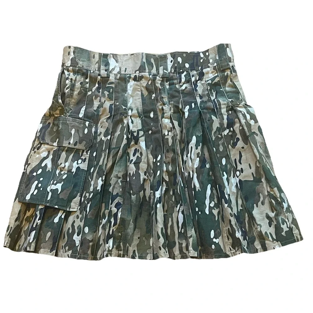 Tactical Utility Kilt Mens 40 Waist Camo Cargo Pockets Heavy Cotton Festival